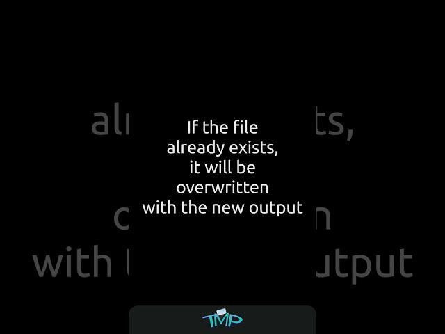 Save the Output of a Command to a File in Linux Terminal | shorts