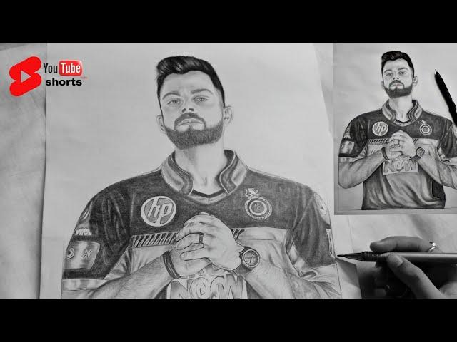 virat kholi portrait drawing || by divya #kholi #drawing