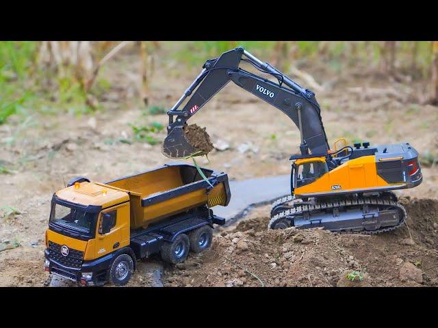 Volvo RC Excavator Huina 1593 & Huina Truck 1573 (1/14 RC Scale) – Dig and Dump Soil