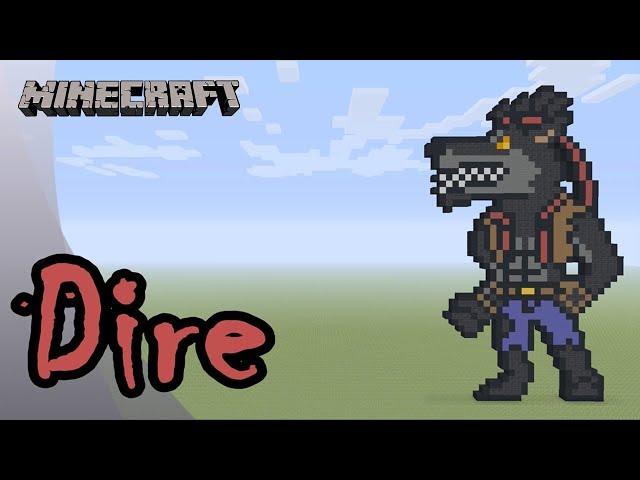 Minecraft: Pixel Art Tutorial: Dire The Werewolf (Fortnite Battle Royale)