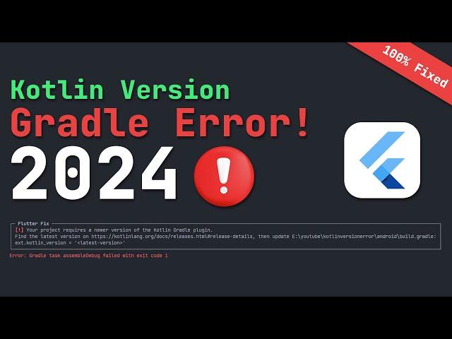 How to fix the kotlin version error in build gradle file in flutter 2024