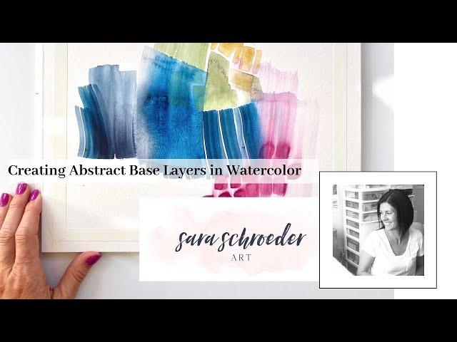 Using multiple colors to create the base layer of an abstract watercolor composition