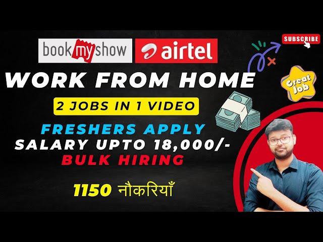 TELEPERFORMANCE AIRTEL BOOKMYSHOW - WORK FROM HOME | FRESHERS JOB | NO INVESTMENT #jobs2024 #jobs