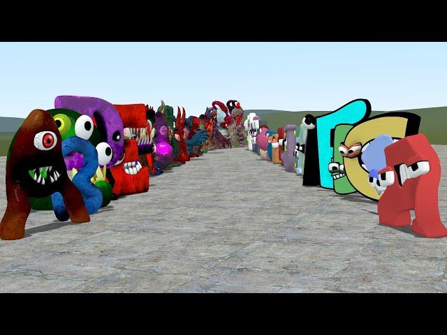 ALL ALPHABET LORE A-Z VS ALL NIGHTMARE ALPHABET LORE A-Z In Garry's Mod!