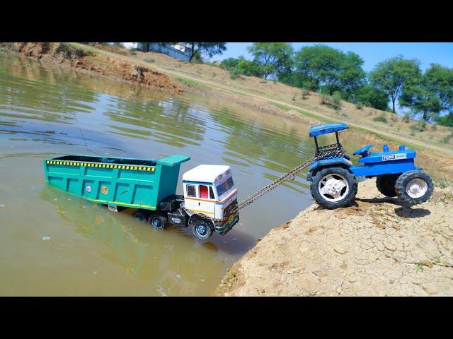 Volvo Tipper Truck Accident Heavy Loading Pulling Out Mahindra 575 Di Tractor ? Jcb Cartoon Video
