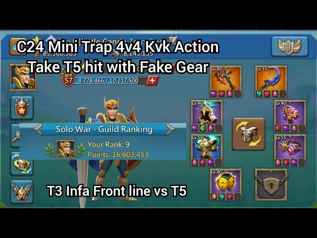 C24 Mini Trap 4v4 Kvk Action Take T5 hit | Lords Mobile