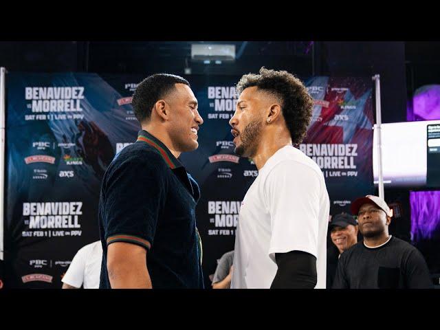 David Benavidez and David Morrell almost come to blows at media workout