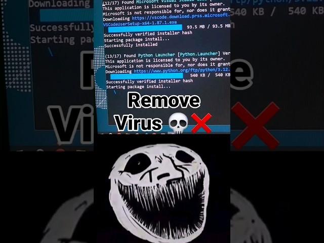 remove virus from windows ? #reels #programming #coding