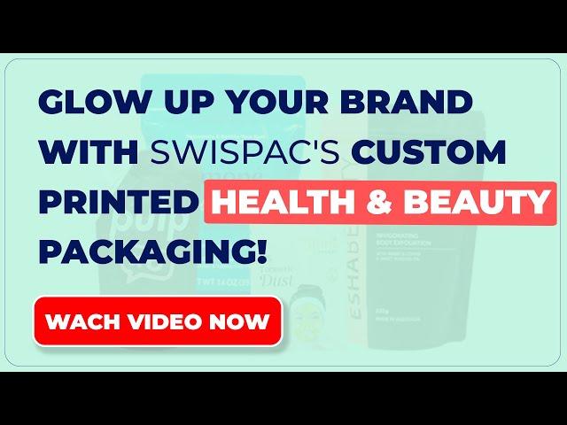 Unleash Your Beauty: Glow up your brand with Swispac's custom printed health & beauty packaging!