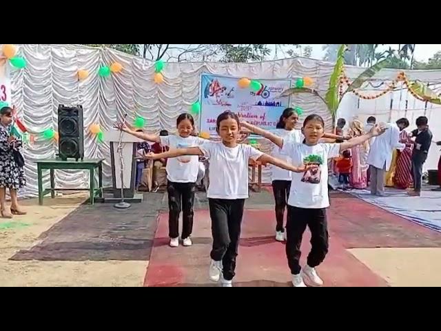 Celebration of Saraswati Puja and Republic Day at Little Angel's English School.