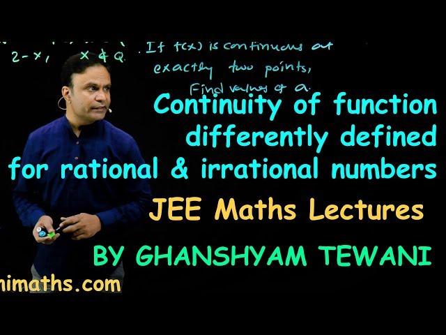 Continuity and differentiability | JEE Maths Lecture by Ghanshyam Tewani  | Cengage