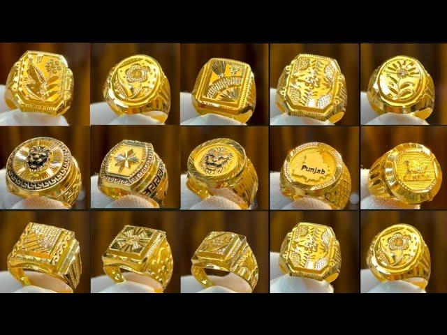 Light weight gold gent's ring designs 2025 with weight & price || New gold men's ring designs - AVJ