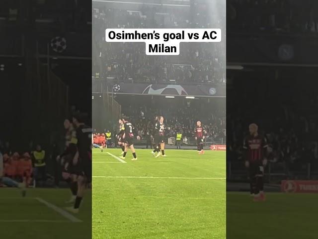 Pitchside view of #VictorOsimehn’s goal versus #ACMilan #championsleague