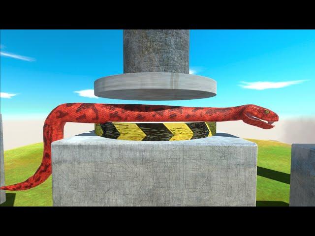 Reptiles or Dinosaurs - Who Escaped From Hydraulic Press? | Animal Revolt Battle Simulator