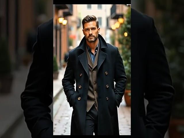 Just a handsome one walking #men #ai #coat #fashion