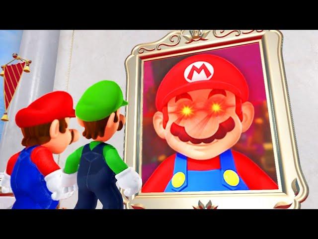 What happens when Mario & Luigi enter the EVIL Mario Painting in Super Mario Odyssey?