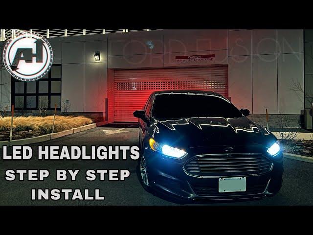 LED HEADLIGHT INSTALL ON FORD FUSION: How to install led headlights on a 2014 Ford Fusion.