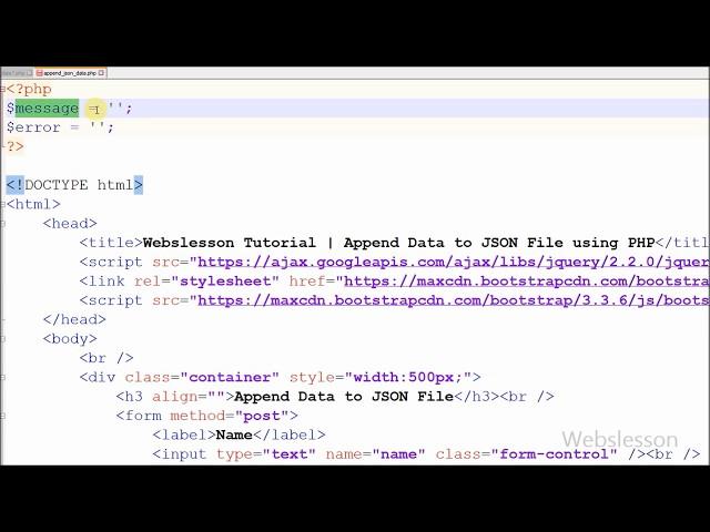 Append Data to JSON File using PHP