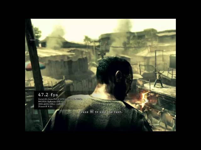 RESIDENT EVIL 5 Benchmark Palit GTS450 1GB GDDR5 Sonic edition ver:2