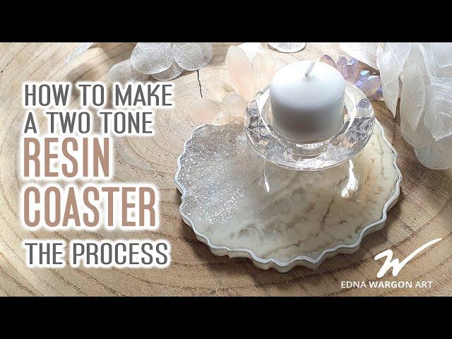 How to make a sparkly two tone resin coaster - The full process