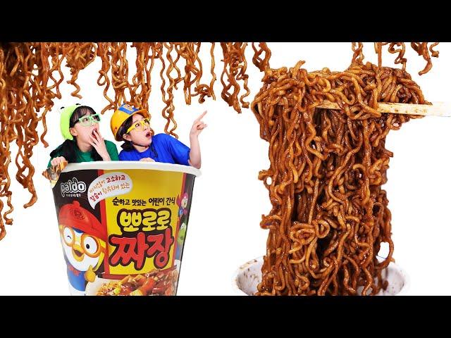 Pororo Black Noodle challenge 뽀로로 짜장면 챌린지 BONI 보니