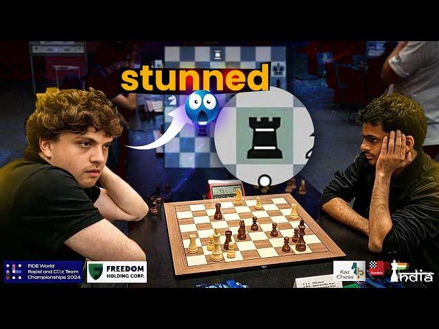 Hans Niemann grabs the queen, but Nihal has other plans | World Rapid Teams 2024