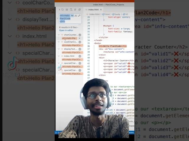Replacing in VSCode Part 2 #BlackInTech #WebDeveloper #HTML #VSCode #Code #JavaScript #Plan2Code