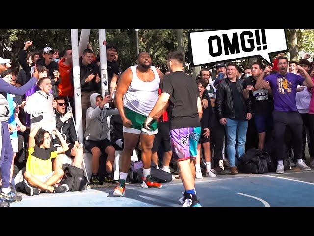 Heavyweight FIGHT In Spain! CHAOS At The Park! 5v5 Basketball