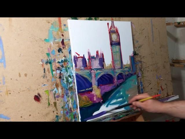 Artist JOSE TRUJILLO Impressionism Oil Painting Big Ben Demo