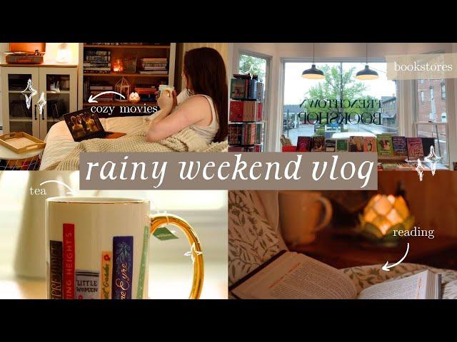 a cozy & rainy weekend ️️ bookstores, reading, and self care