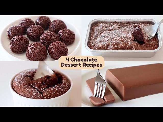 4 Chocolate Dessert Recipes | Brigadeiro, Molten Lava Cake, Nutella Mug Cake, Choco Bread Pudding