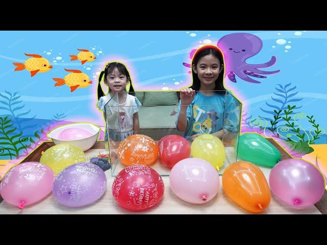 Trò chơi câu cá, chọc bóng bay nước, bể cá đồ hàng vui nhộn  AnAn ToysReview TV 