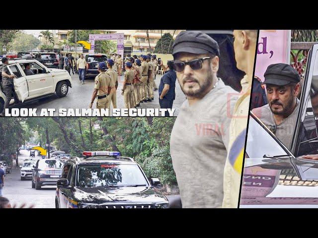 Salman Khan with Never Seen Before Huge Y+ Security arrives at Maharashtra Election 2024