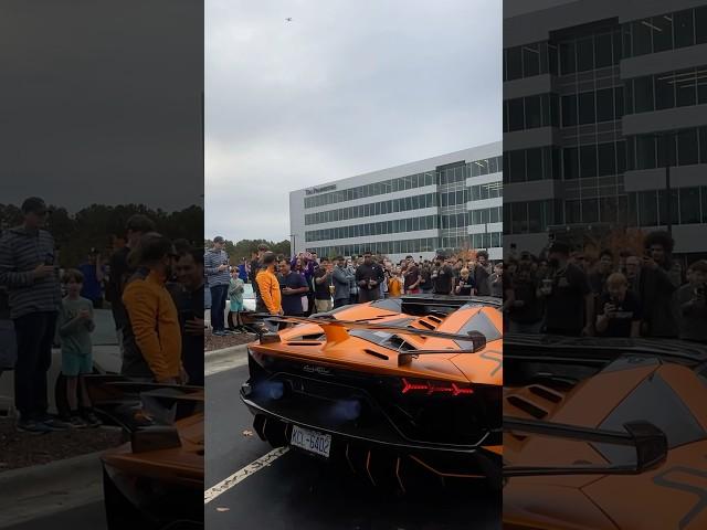 Lamborghini aventador svj roadster straight pipe revving hard!! #straightpipes #revs #flame #v12