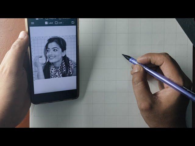 Rashmika Mandanna outline | Dinesh Rai Arts