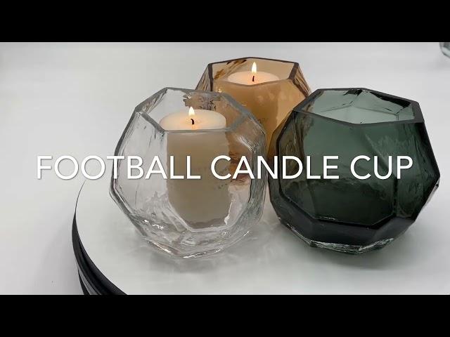 JX3151  Multangular Glass Candle Cup