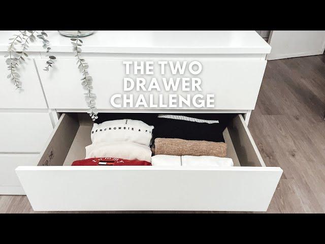 Fitting ALL MY CLOTHES In TWO Drawers (Minimalism Challenge)