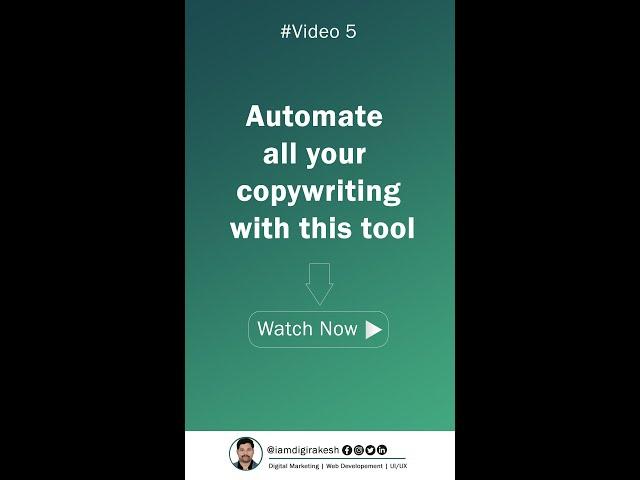 Automate all your copywriting with this tool | Digi Rakesh | #shorts
