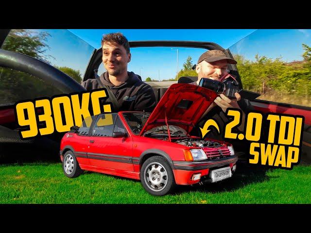 This PD PUG is CRAZY!  2.0 TDI ENGINE SWAPPED 205 CAB!!