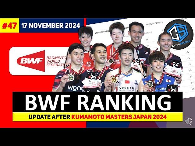 GANDA PUTRA BARU MEROKET! Ranking BWF Terbaru 2024 After#kumamotomasters2024 2024 #bwfranking