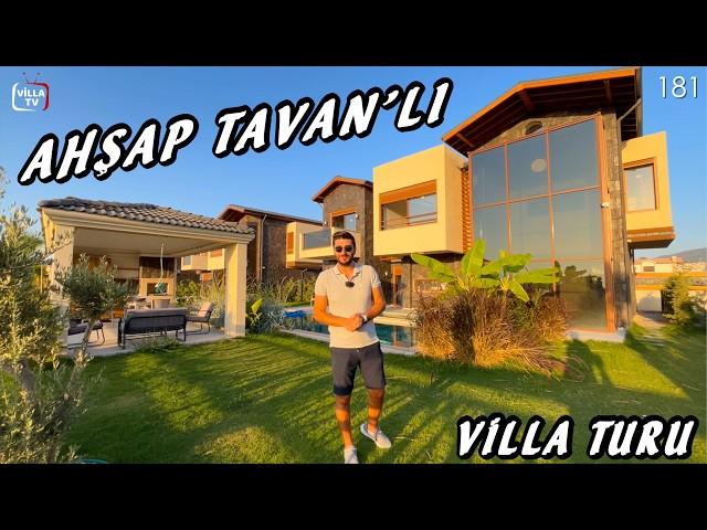 AHŞAP TAVAN'lı Satılık Villa Turu Kuşadası Caferli