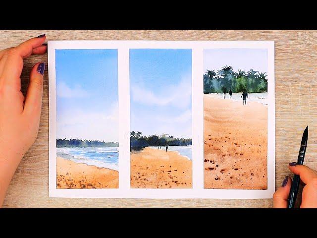 Landscape Watercolor Painting Tutorial for Beginners Step by Step - Summer Edition!