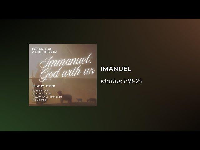 Imanuel - Ps Yosia Yusuf