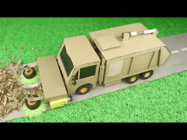 How to make Garbage Truck Street Sweeper from Cardboard