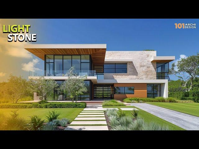 Modern Contemporary Home Design Inspiration with Light Stone Facades