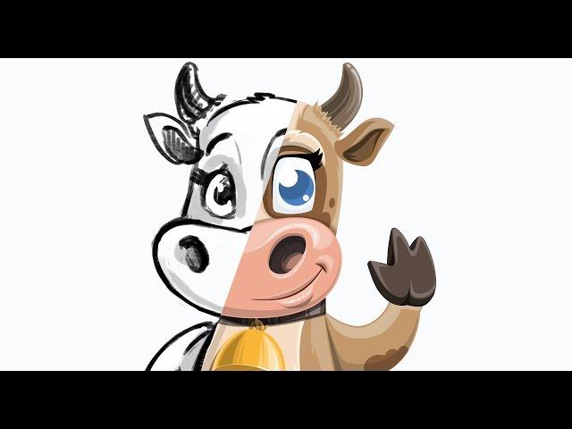 Cow Cartoon Character - Colleen the Gentle Cow || GraphicMama.com