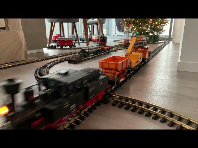 Two LGB G Scale Trains running in city apartment!