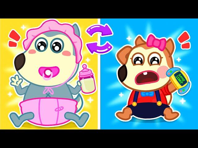 Let's Turn Dad Into a Baby!  New Baby Care Song  Wolfoo Nursery Rhymes & Kids Songs