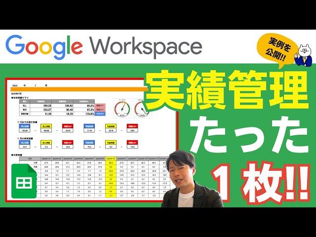 【実例公開】1枚のスプレッドシートで数字を可視化。実績管理している方は必見。