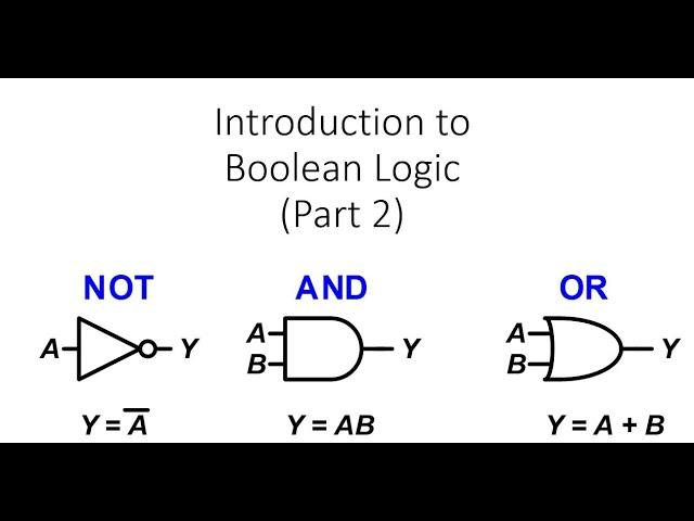 Introduction to Boolean Logic (2 of 2) - NOT, AND and OR